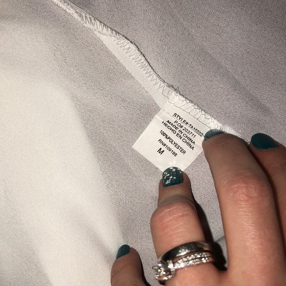 Sheer White Blouse NWOT - Picture 8 of 8